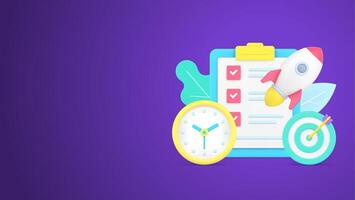 Successful business startup profit growth work strategy aiming with planning done checkbox vector