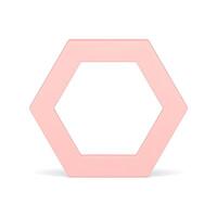 Pink elegant hexagonal frame basic foundation geometric design realistic illustration vector