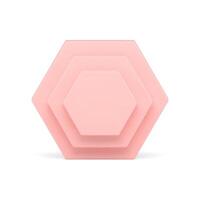Pink polygonal vertical wall multilevel geometric basic foundation 3d design front view vector