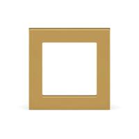 Golden squared frame basic foundation geometric minimalist metallic 3d element realistic vector