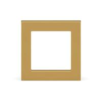Golden squared frame basic foundation geometric minimalist metallic 3d element realistic vector