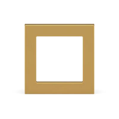 Golden squared frame basic foundation geometric minimalist metallic 3d element realistic