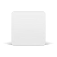Cube regular geometric form white glossy squared vertical wall decorative design realistic vector