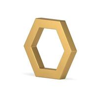 Golden polygonal border decorative metallic minimalist geometric figure realistic vector