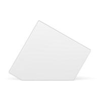 White irregular pentagonal vertical wall geometric base foundation 3d element realistic vector