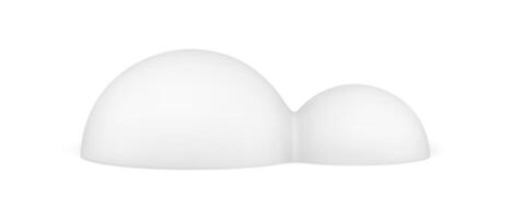Glossy white horizontal skittle half bright minimalist abstract shape decorative design 3d template illustration vector