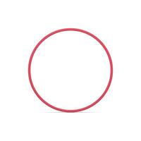 Rounded red frame geometric abstract 3d element decorative design realistic illustration vector