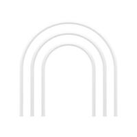Realistic white elegant arch bar multilevel structure for greeting card decorative design 3d vector