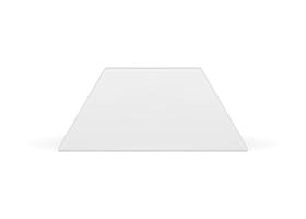 White trapezoid regular foundation block 3d slim element vertical wall decor realistic vector