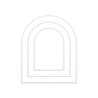 White elegant glossy realistic arch frame multilevel structure decorative design 3d template vector