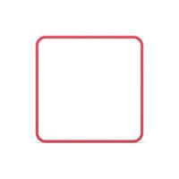 Square symmetric red glossy framework smooth angled edge presentation design realistic vector