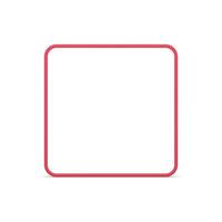 Square symmetric red glossy framework smooth angled edge presentation design realistic vector