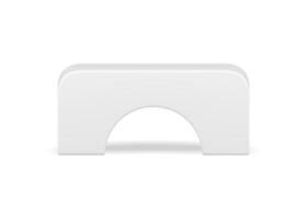 blanco rectangular suave anglos arco geométrico figura decorativo diseño realista vector