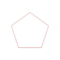 Pink pentagonal framework glossy geometric basic foundation 3d decor element realistic vector