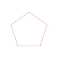 Pink pentagonal framework glossy geometric basic foundation 3d decor element realistic vector