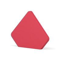Red vertical pentagon symmetric wall glossy geometric showcase realistic 3d illustration vector