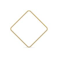 Golden rhombus metallic frame minimalist geometric shape thin boundary design realistic vector