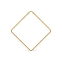 Golden rhombus metallic frame minimalist geometric shape thin boundary design realistic vector