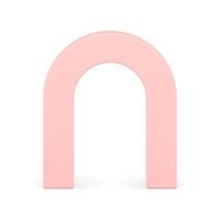 Pink curved entrance arch access geometric shape decorative showcase presentation realistic vector