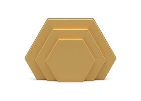 Golden polygonal vertical wall multilevel geometric 3d element foundation realistic vector