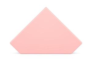 Pink geometric pentagon figure realistic 3d template pentagonal five sided polygon vector