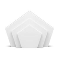 Pentagonal platform level geometric wall basic foundation element front view realistic vector