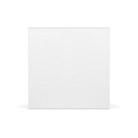 White squared four side regular geometric figure 3d decor element realistic illustration vector