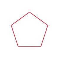 Pentagonal border red decorative glossy framework 3d element geometric design realistic vector