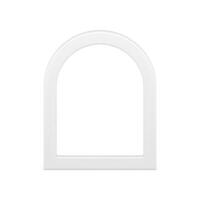 minimalista decorativo arco marco blanco lustroso realista 3d modelo frente ver ilustración vector