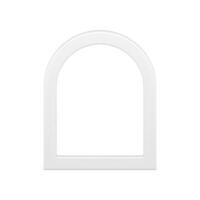 Minimalist decorative arch frame white glossy realistic 3d template front view illustration vector