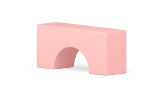 Pink rectangular construction arch basic foundation showcase geometric shape realistic vector