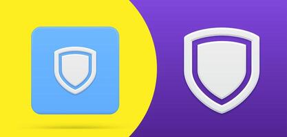 Simple shield 3d icon button set security protection safety cyberspace antivirus guard vector
