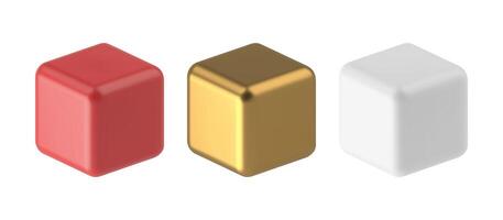 Realistic square cubes with soft corners collection 3d template illustration vector