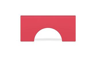 Exhibition red frame arch rectangular basic stage showcase foundation front view realistic vector