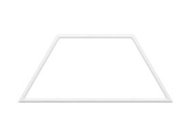 White trapezoid geometric corner frame decorative design 3d element realistic vector