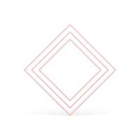 Pink multilevel rhombus geometric frame base foundation 3d decor element realistic vector
