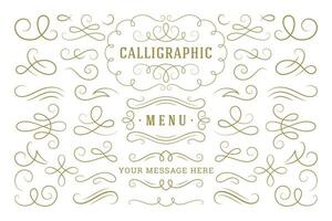 Calligraphic design elements vintage ornaments swirls and scrolls ornate decorations design elements vector