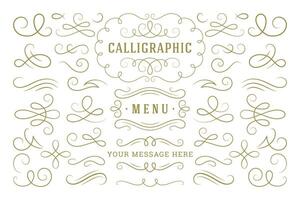 Calligraphic design elements vintage ornaments swirls and scrolls ornate decorations design elements vector