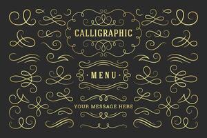 Calligraphic design elements vintage ornaments swirls and scrolls ornate decorations design elements vector