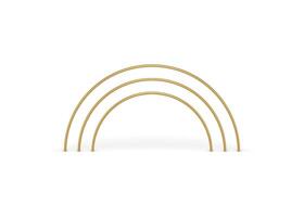 Golden archway structure semicircle construction basic foundation 3d element design realistic vector
