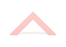 Angular pink corner arch geometric stage presentation 3d decor element front view realistic vector
