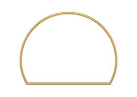 Golden semicircle geometric frame basic foundation 3d element decorative design realistic vector