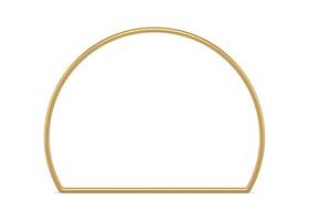 Golden semicircle geometric frame basic foundation 3d element decorative design realistic vector