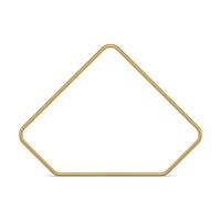 Golden pentagonal metallic border premium presentation showcase design front view realistic vector