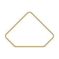 Golden pentagonal metallic border premium presentation showcase design front view realistic vector