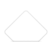 White pentagon frame geometric figure premium boundary design front view realistic vector