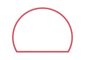 Red protractor geometric shape framework edge premium mathematical realistic vector