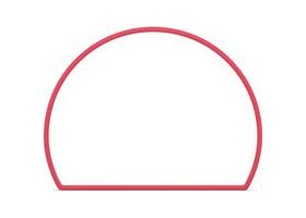 Red protractor geometric shape framework edge premium mathematical realistic vector