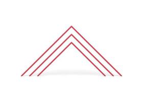 Red triangle archway multilevel corner column minimalist presentation decor foundation vector