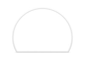 White protractor premium minimalist semicircle frame boundary decorative 3d element realistic vector